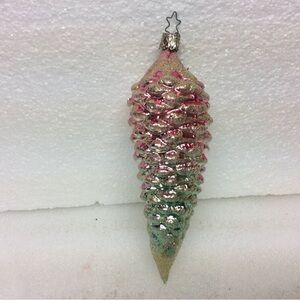 Blown glass pinecone ornament